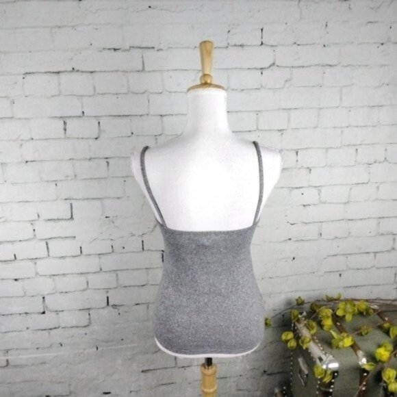 Elan Sparkling Knit Camisole Top In Gray And Silver Size Small - Picture 3 of 8